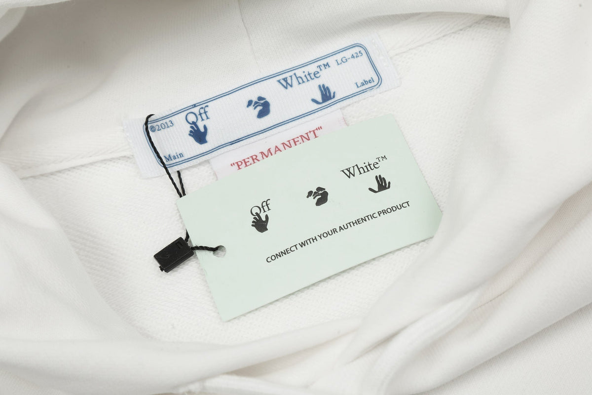 Off-White Arrow Logo Pullover Hoodie — White / Black