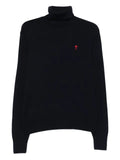 AMI Paris de Coeur monogram heart-embroidered turtleneck sweater
