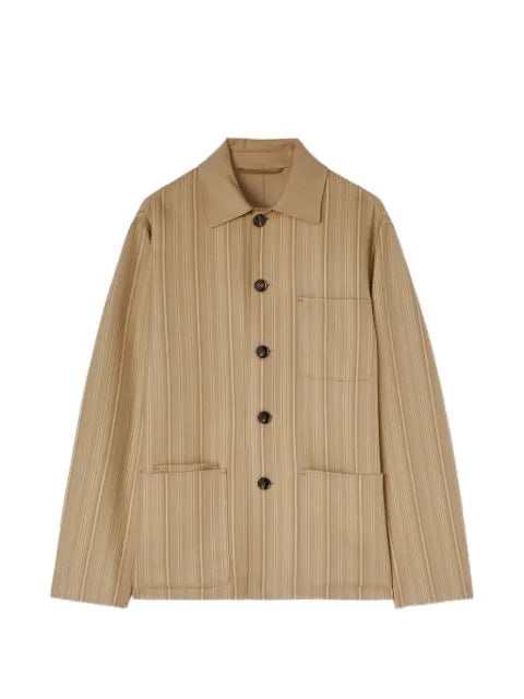RETORI striped-pattern reversible shirt jacket