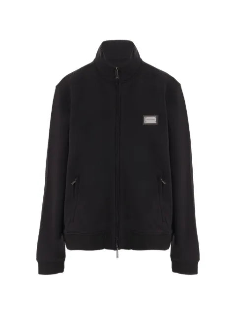 Emporio Armani full-zip sweatshirt in modal jersey with logo plaque