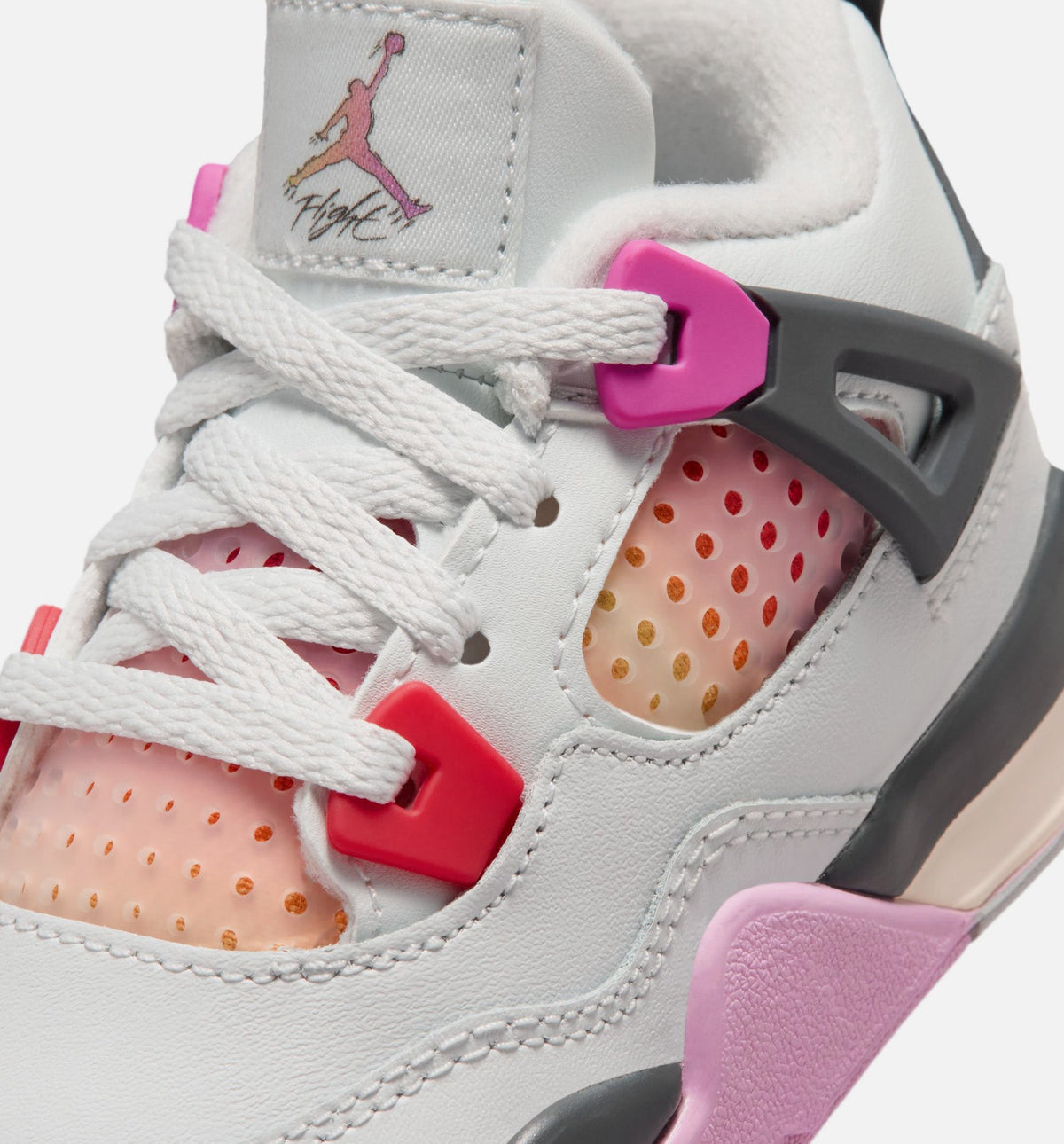 Air Jordan 4 Retro Comic Infant & Toddler Lifestyle Shoe - Off White/Fire Pink/Anthracite