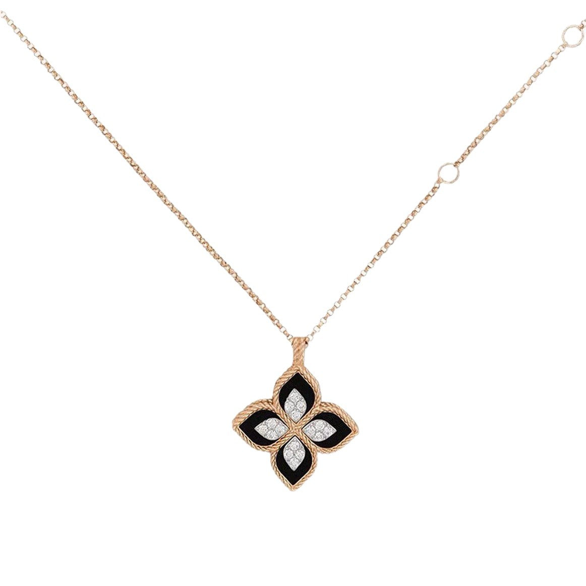 Roberto Coin Style Four-Leaf Clover Cubic Zirconia Necklace