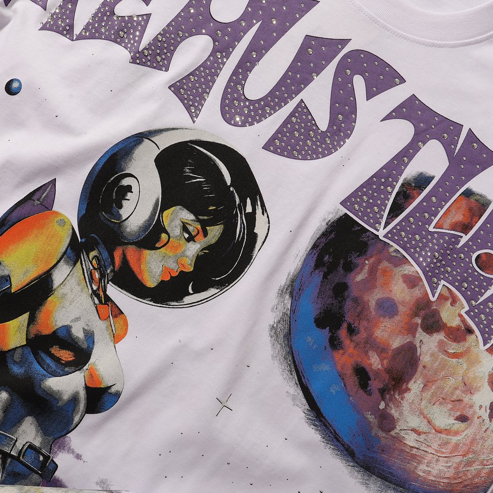 Life Hustlere Sexy Astronaut Rhinestone-Style Graphic T-Shirt
