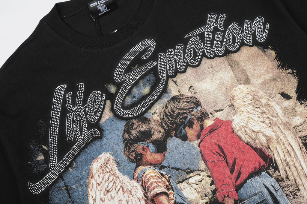 MIXED EMOTION Angel Graphic Short-Sleeve T-Shirt