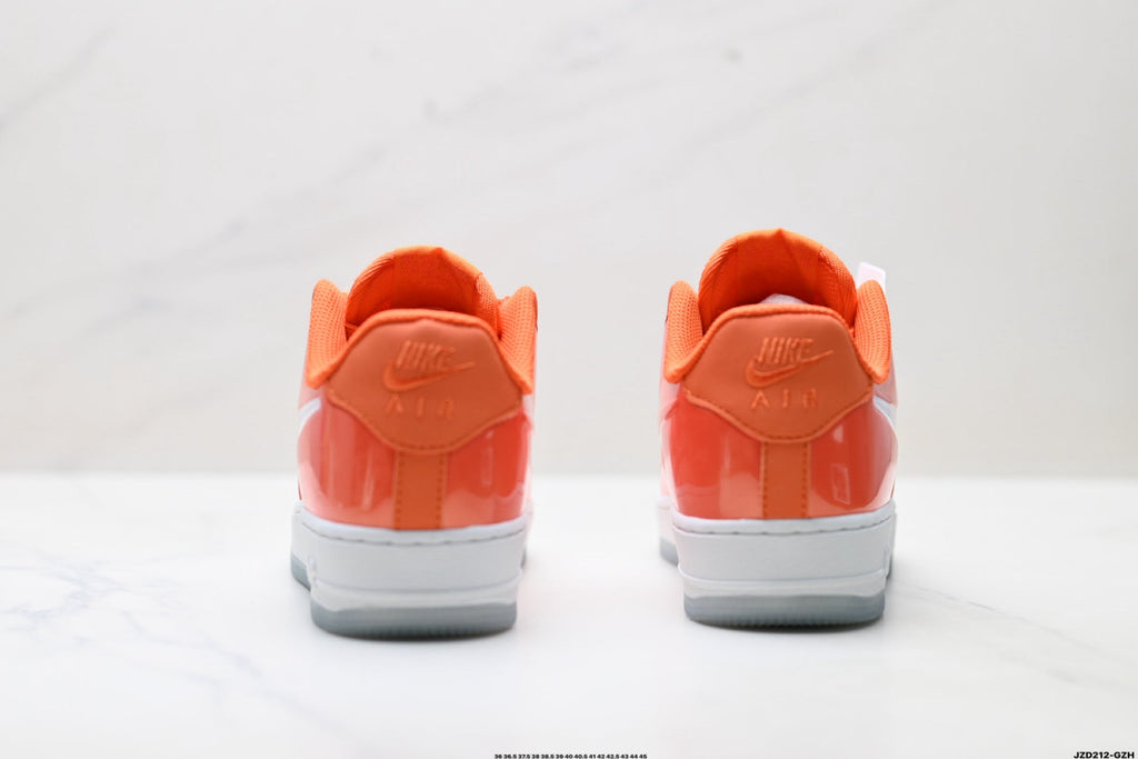 Nike Air Force 1 Low Orange White Unisex Sneakers Style 07