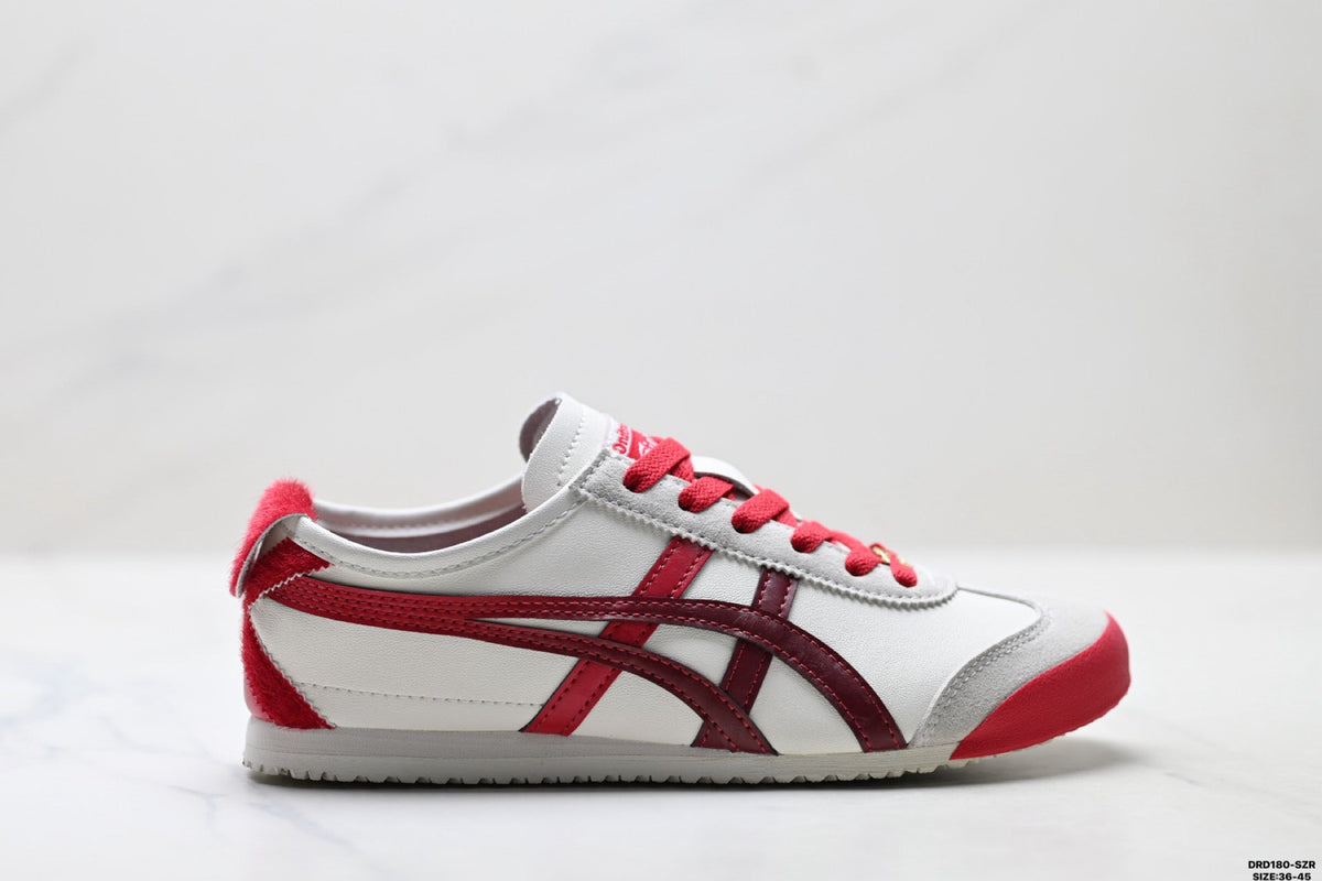 Onitsuka Tiger Retro Low Top White Red Unisex Shoes Style 17