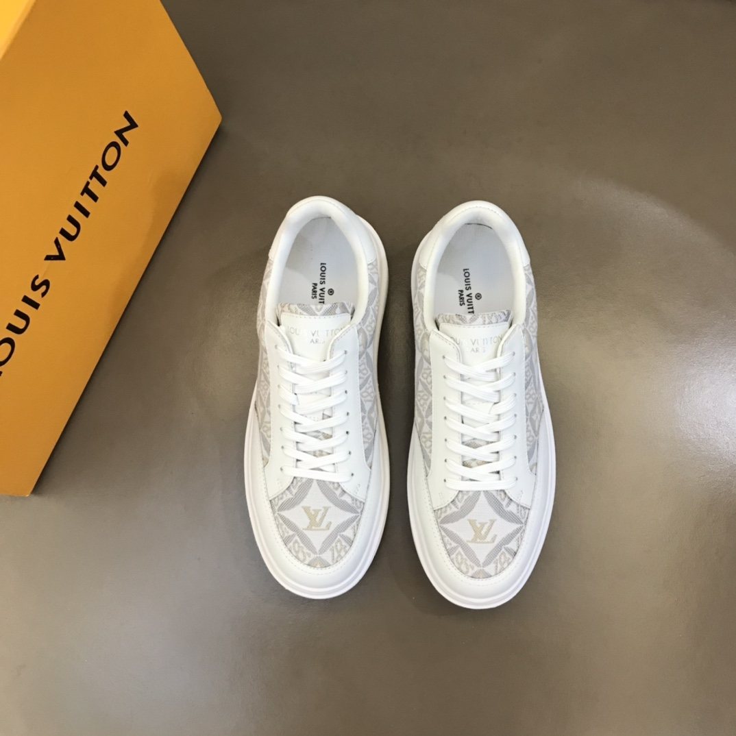 Louis Vuitton Men's Monogram Panel Low-Top Sneakers - Rounded Toe
