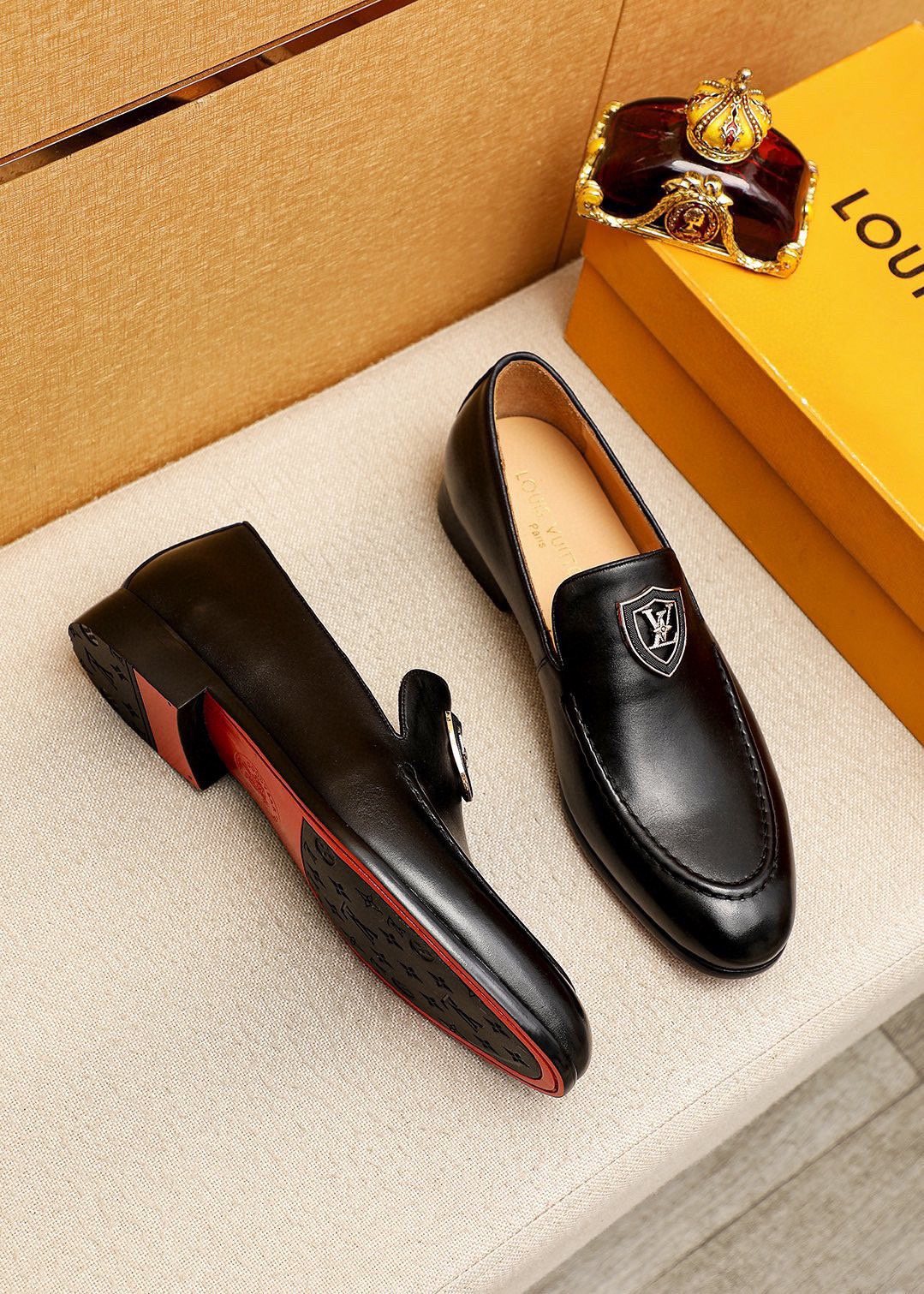 Louis Vuitton Shield-Detail Slip-On Shoes
